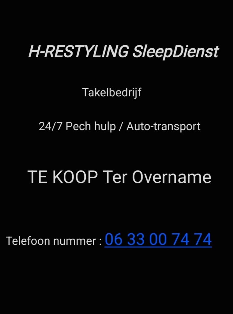 H- restyling Sleepdienst Te koop, ter overname, Ophalen
