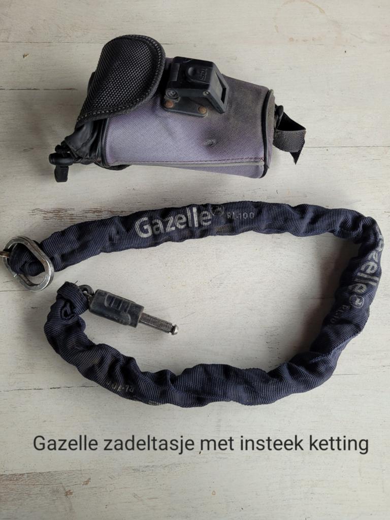 Gazelle zadeltasje,  inclusief ketting,, Ophalen of Verzenden, Gebruikt, Insteekslot
