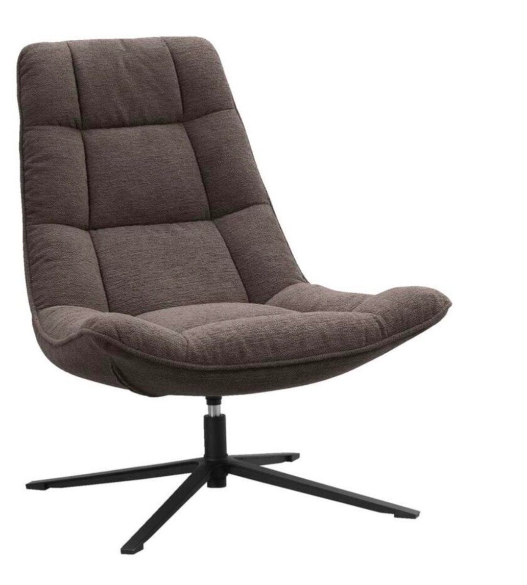 Comfortabele bruine fauteuil met draaivoet, Ophalen, Zo goed als nieuw, Stof, 75 tot 100 cm