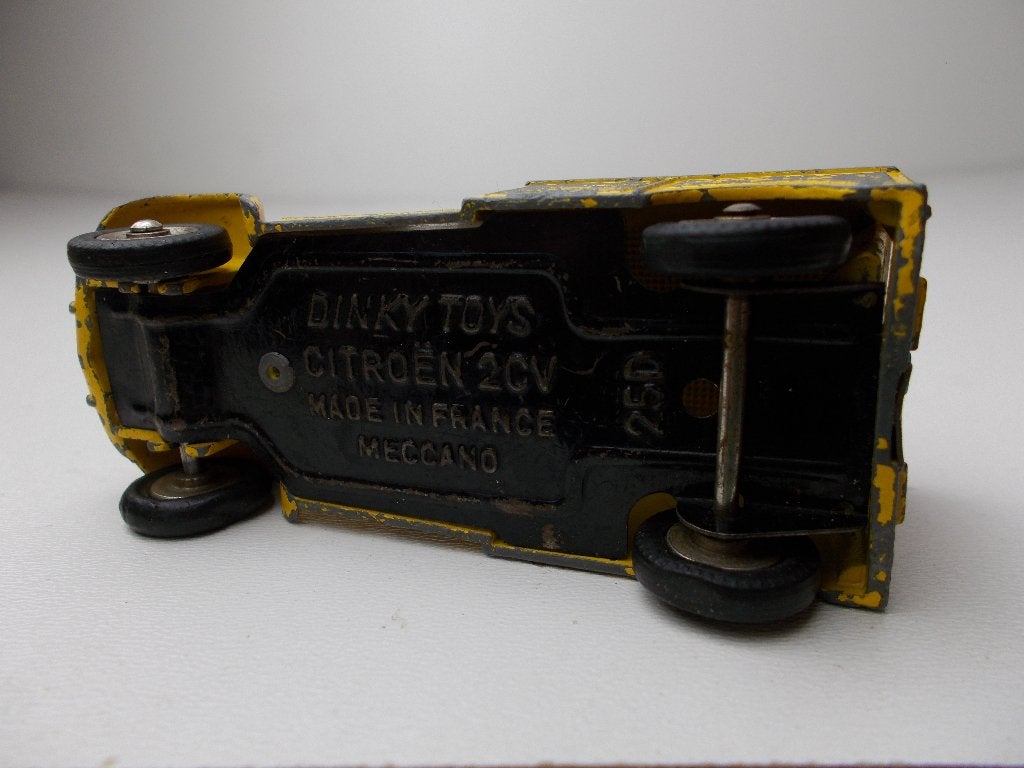1965 Dinky Toys 25D CITROEN 2CV (DUTCH) ANWB +Achterdeur -B-, Hobby en Vrije tijd, Modelauto's | 1:43, Ophalen of Verzenden, Gebruikt