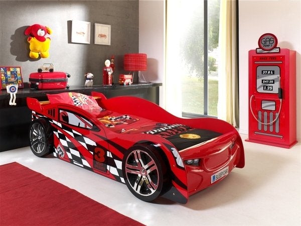 Night Speeder autobed - 90x200 - Rood, Kinderen en Baby's, Kinderkamer | Bedden, Niet ingevuld, Niet ingevuld, Nieuw, Ophalen of Verzenden