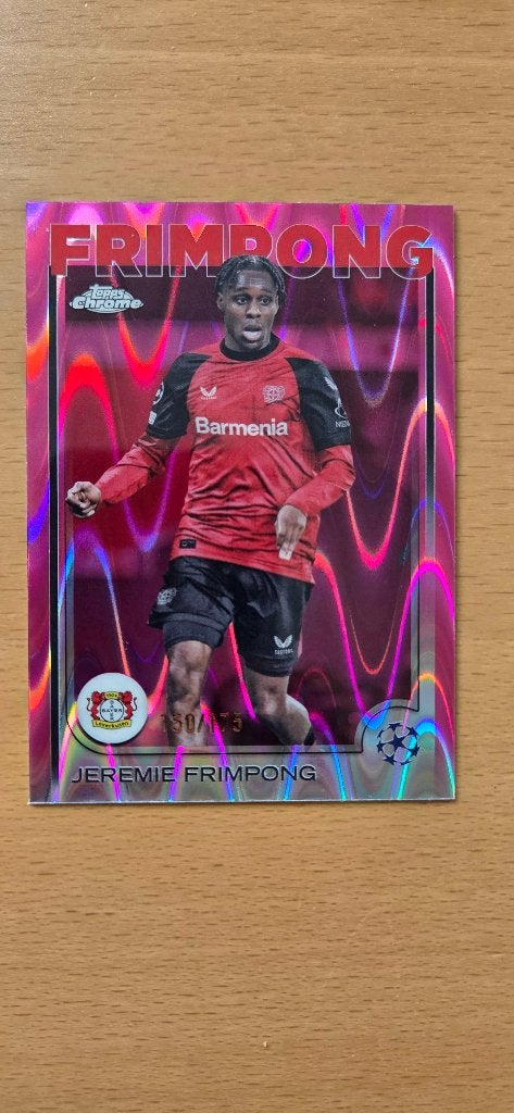 2024 topps chrome Jeremie Frimpong /175, Verzamelen, Sportartikelen en Voetbal, Verzenden, Nieuw, Buitenlandse clubs, Poster, Plaatje of Sticker