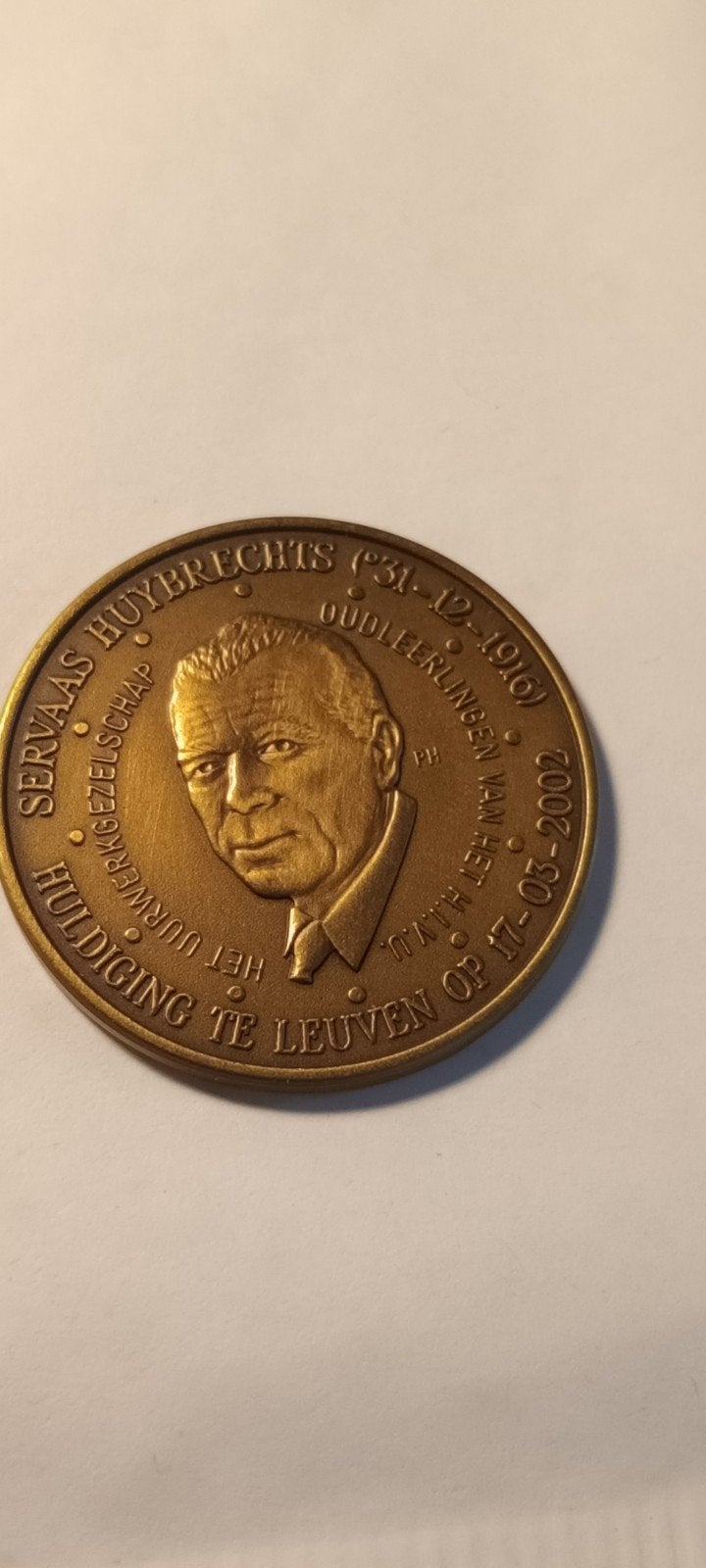 Huldigingspenning Servaas Huybrechts - Boger Instituut, Postzegels en Munten, Penningen en Medailles, Ophalen of Verzenden
