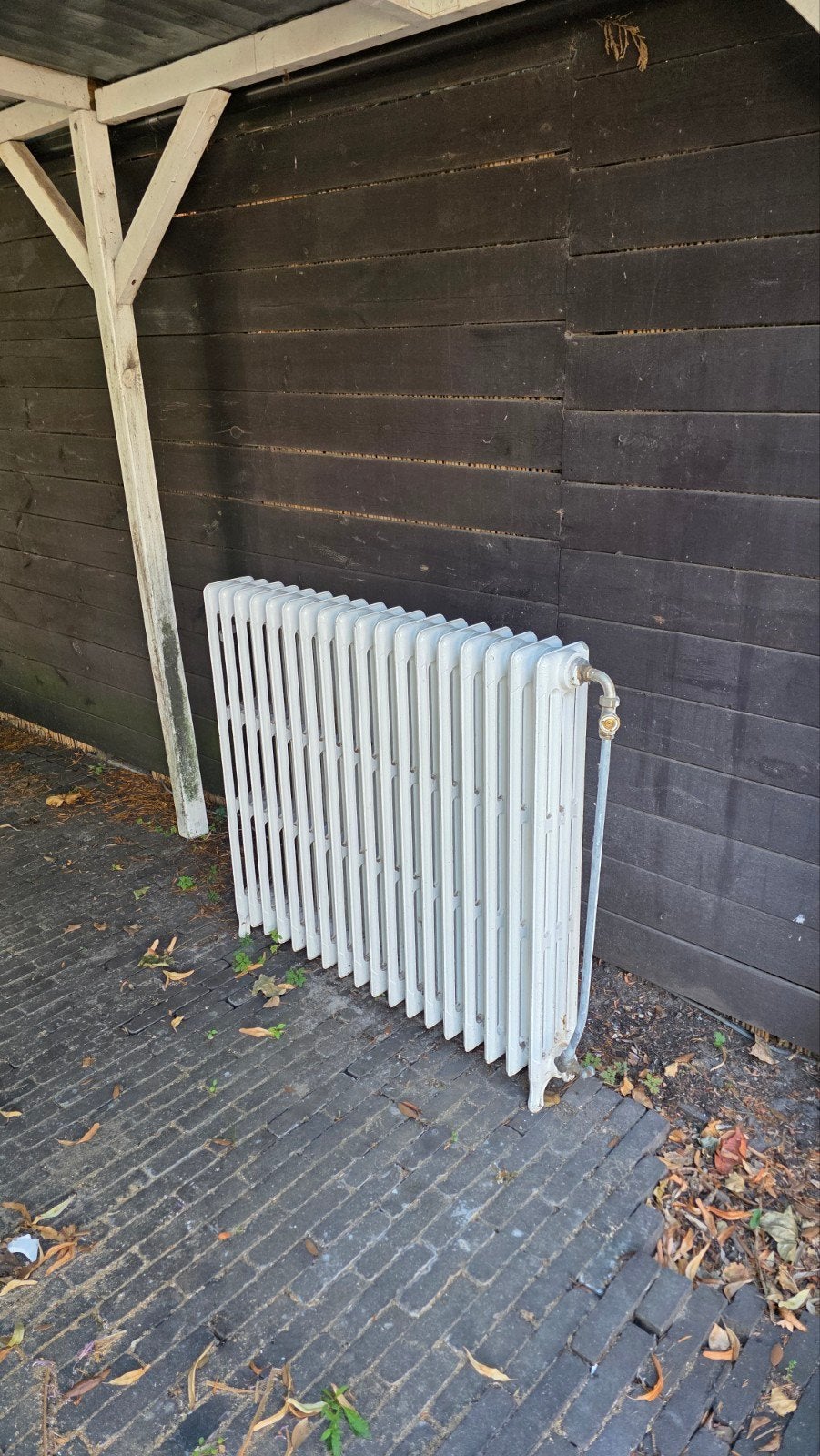 Klassieke gietijzeren radiator – 110 x 95 cm – wit, Ophalen, Gebruikt, Radiator, 60 tot 150 cm