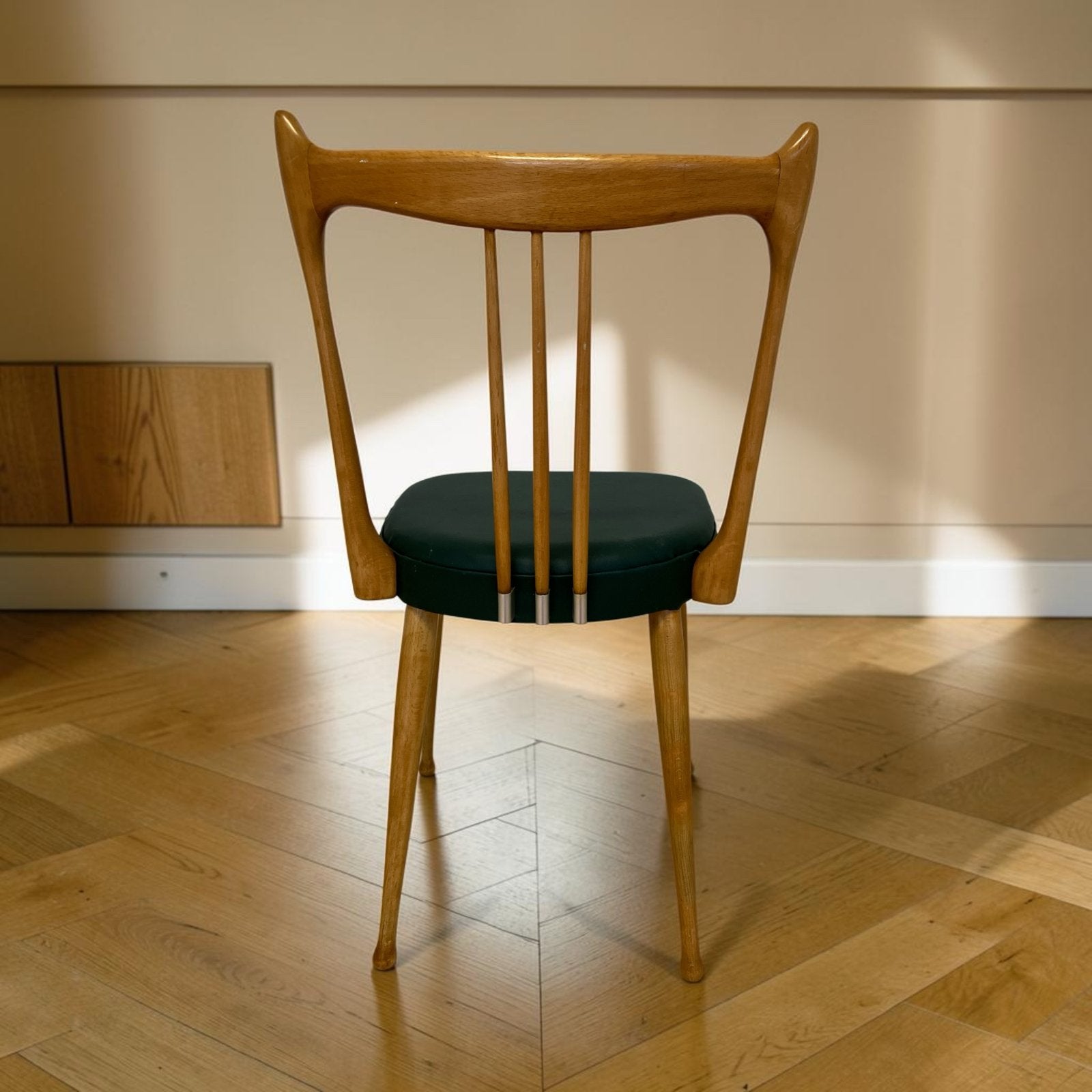 Set van 6 Stevens Mid-Century eetkamerstoelen, beukenhout, Ophalen