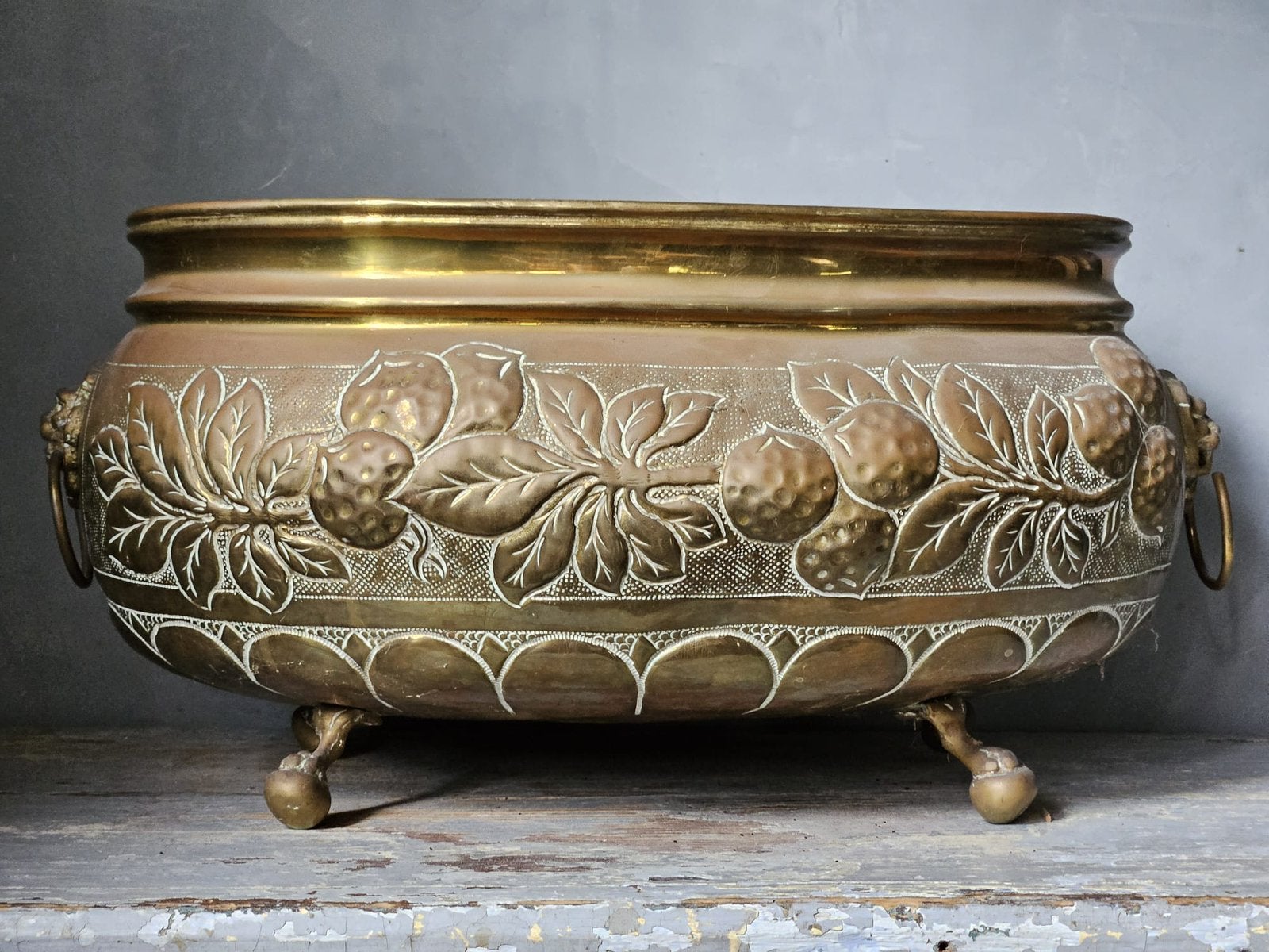 19 de eeuws messing Jardinière, Ophalen of Verzenden, Koper
