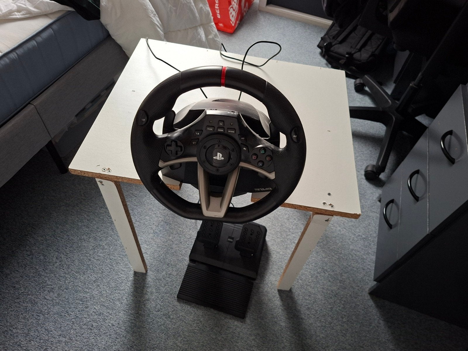 Hori Racing Wheel Apex voor PS4/PS3/PC met pedalen, Ophalen of Verzenden, Gebruikt, Stuur of Pedalen, PlayStation 3