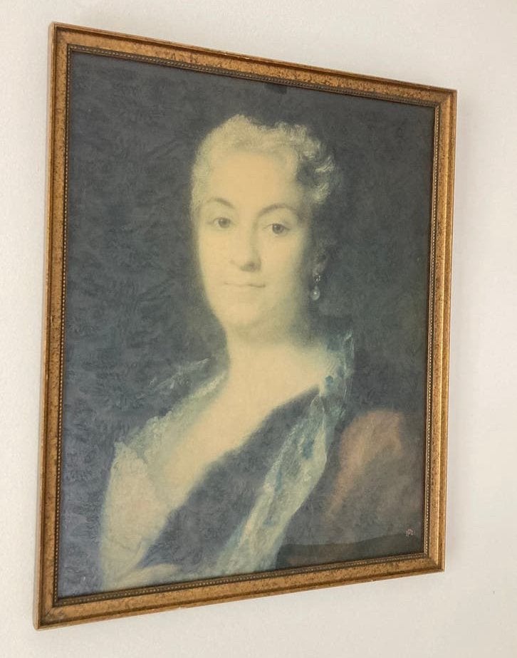 Oude goudkleurige lijst portret Rosalba Carriera, 18 eeuw, Huis en Inrichting, Woonaccessoires | Lijsten, Ophalen of Verzenden