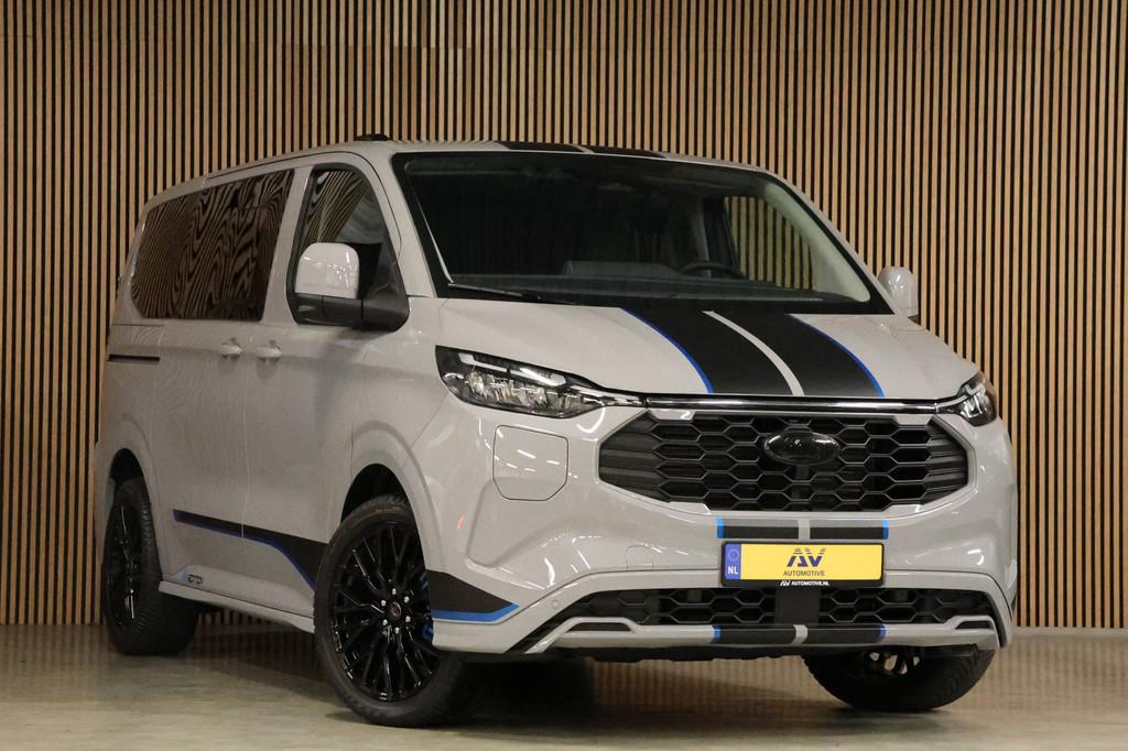 Ford Transit Custom 320 2.5 PHEV Sport DC | Dubbel Cabine |, Zwart, 4 cilinders, Leder en Stof, 59 km/l