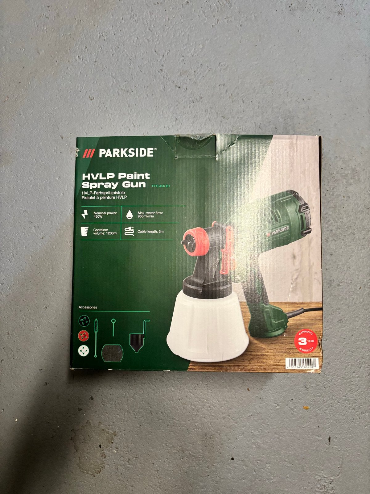 Parkside HVLP Verfspuit PFS 400 B1 - Zo goed als nieuw, Doe-het-zelf en Verbouw, Schildersmaterialen, Verzenden, Zo goed als nieuw