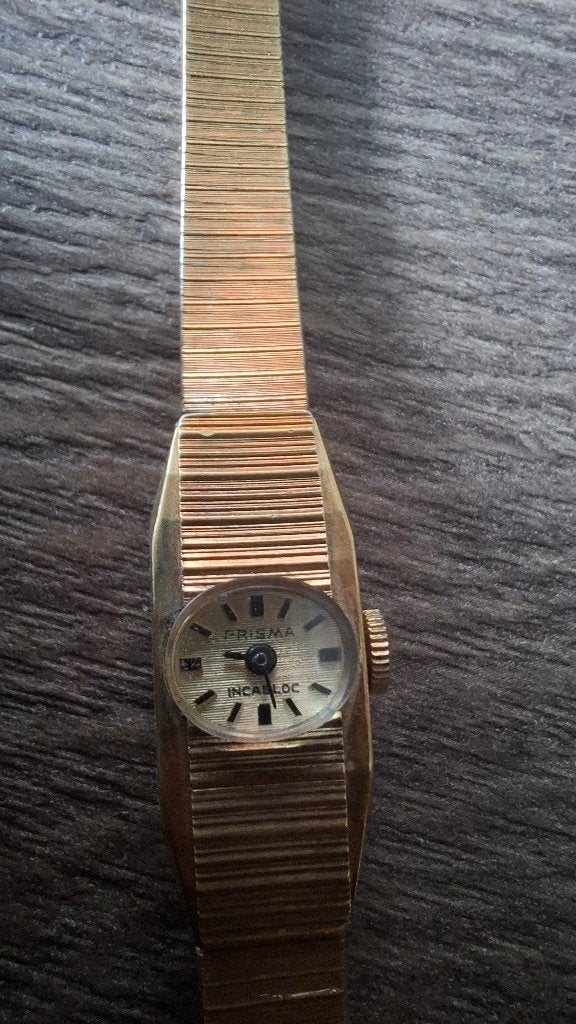Horloge Prisma Incabloc vintage, Overige merken, Staal, Polshorloge, 1960 of later
