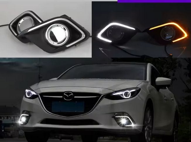 Mazda 3 2014/17 led mistlampen met daglicht en richtingaan, Auto-onderdelen, Ophalen of Verzenden, Nieuw, Mazda