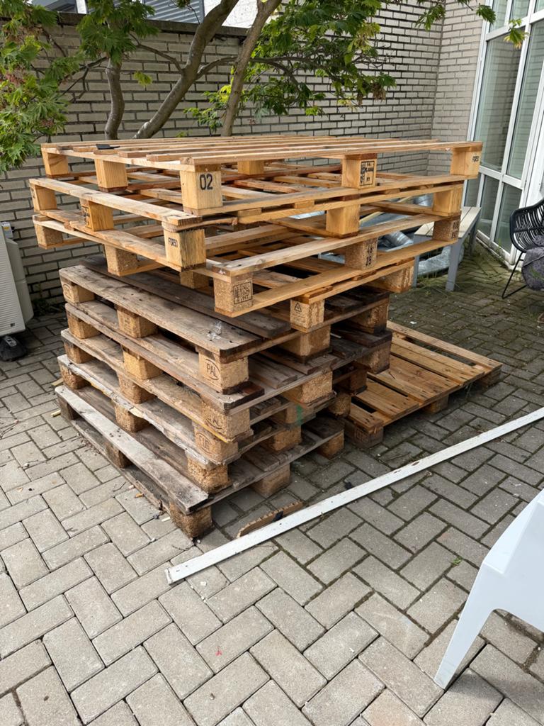 Gebruikte houten pallets - Ideaal voor projecten, Tuin en Terras, Haardhout, Minder dan 3 m³, Ophalen