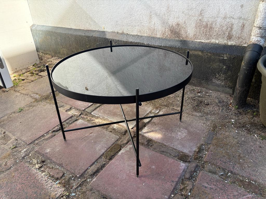 Zuiver ronde salontafel - Zwart, 61x40cm, Ophalen, Minder dan 45 cm, Gebruikt, Metaal of Aluminium