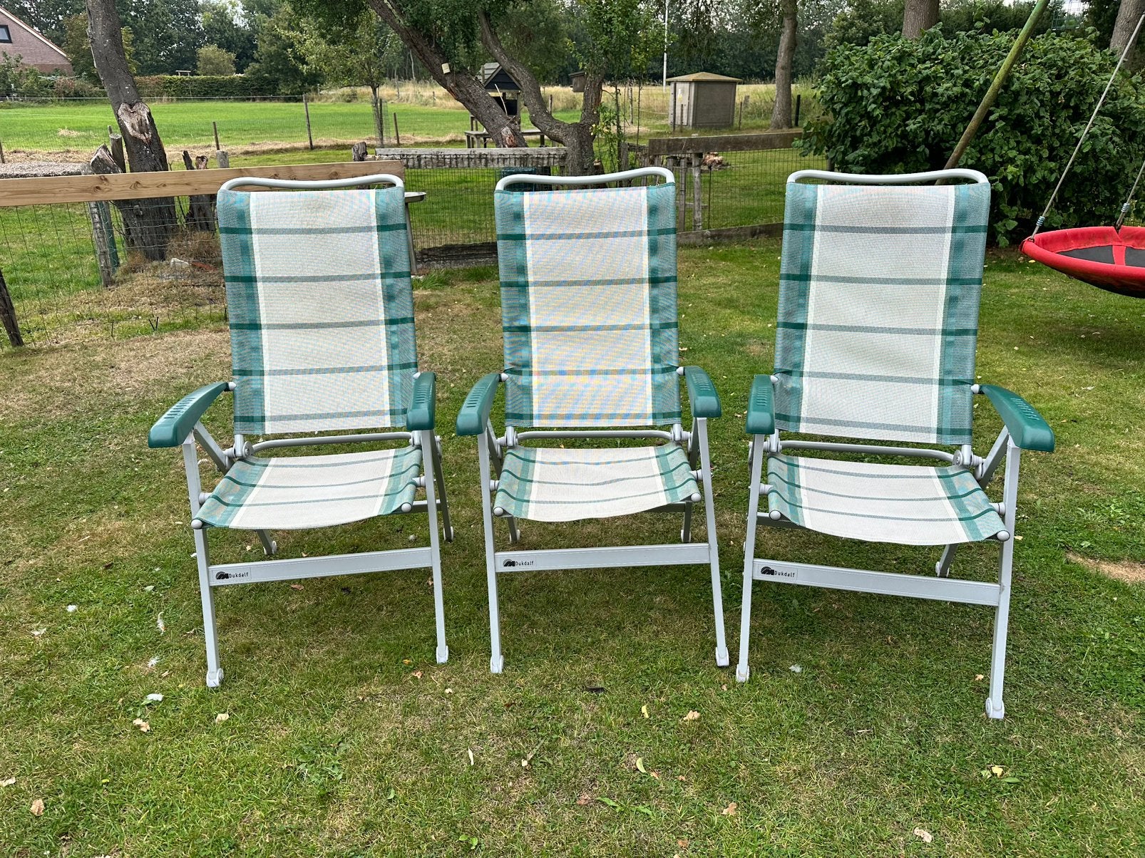 3 Dukdalf camping stoelen., Caravans en Kamperen, Kampeermeubelen, Ophalen, Gebruikt, Campingstoel