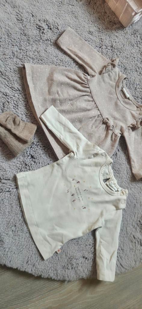 Schattige babykleding set: jurkje en shirtje Feetje maat 44, Ophalen of Verzenden, Zo goed als nieuw, Feetje, Meisje
