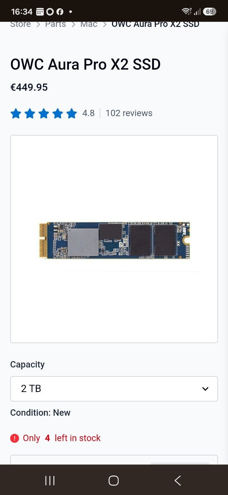 OWC Harddrive voor Mac 2TB, Computers en Software, Harde schijven, Ophalen of Verzenden
