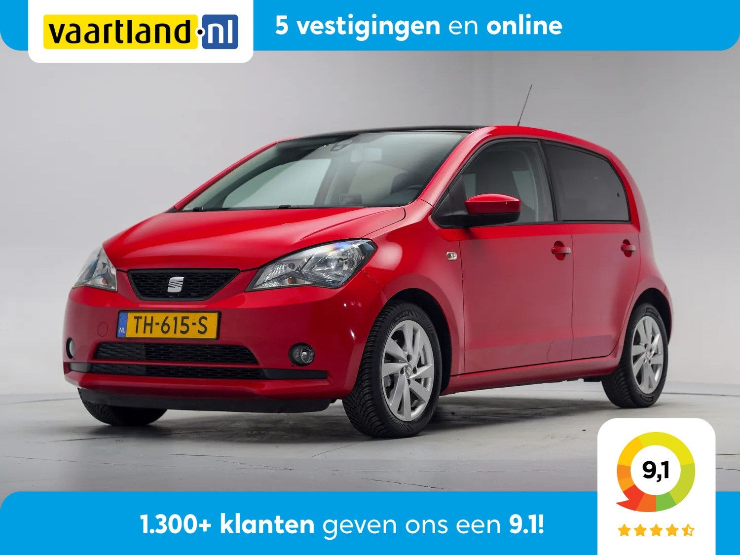 SEAT Mii 1.0 Style [Panoramdak Stoelverwarming LMV], Automaat, Gebruikt, Elektrische ramen, 4 stoelen