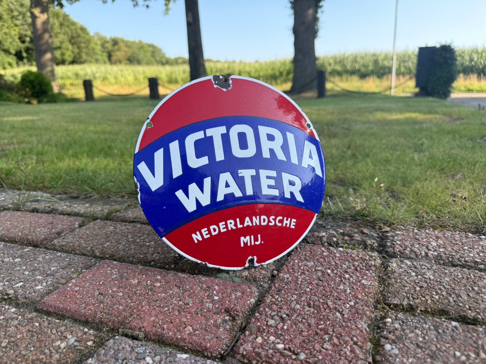 Oud emaille reclamebord reclame bord Victoria water, Ophalen of Verzenden, Gebruikt, Reclamebord