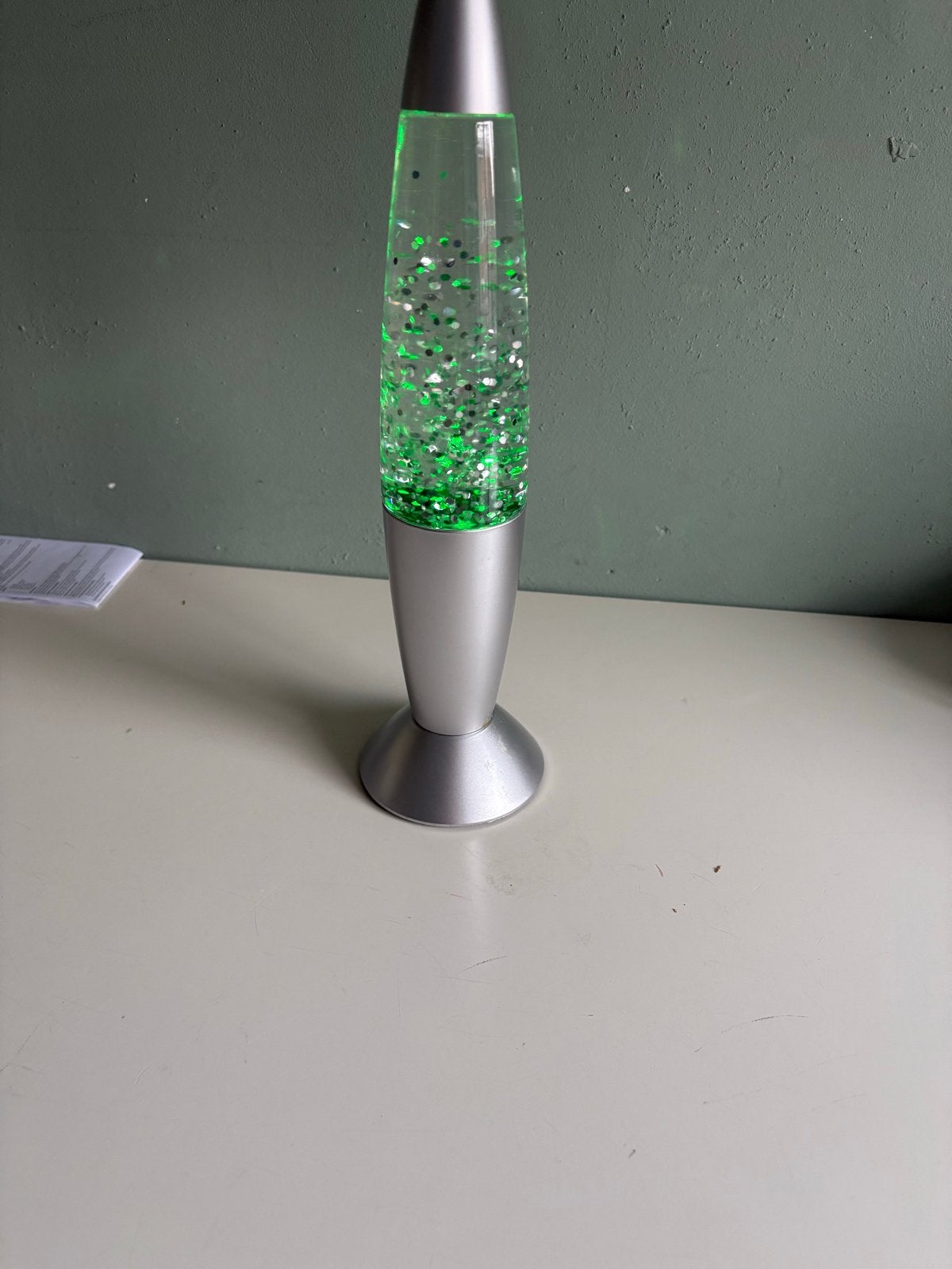 Glitter lavalamp met kleurverandering, Ophalen of Verzenden, Gebruikt, Meerkleurig, Kunststof
