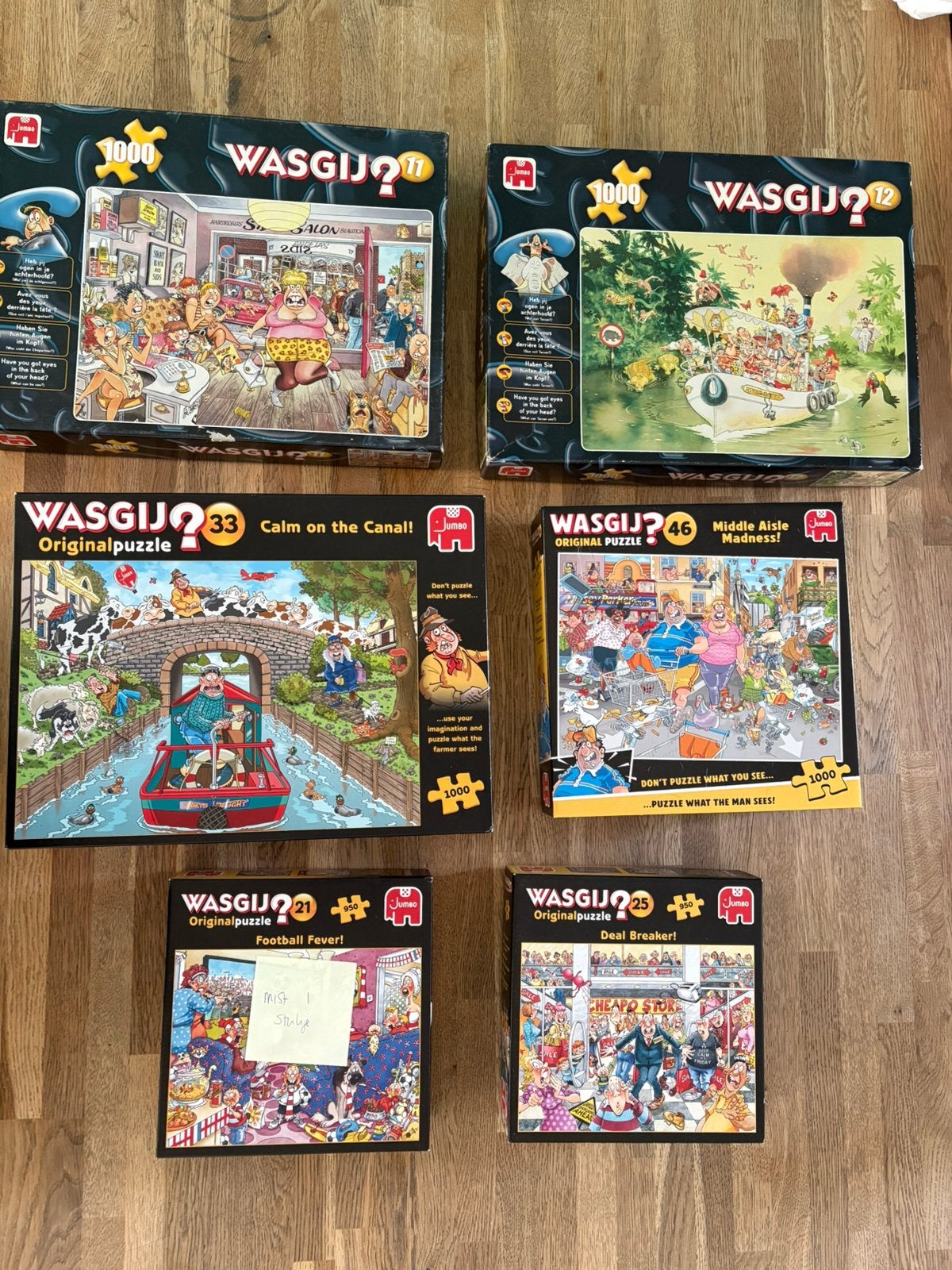Wasgij, Hobby en Vrije tijd, Denksport en Puzzels, Zo goed als nieuw, 500 t/m 1500 stukjes, Ophalen of Verzenden