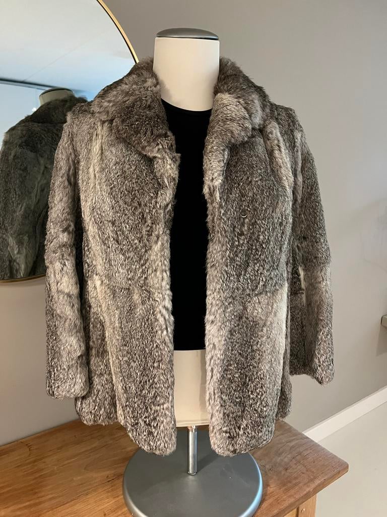 Vintage Bontjas maat M/L, Ophalen of Verzenden, Gedragen, Maat 38/40 (M), Bruin