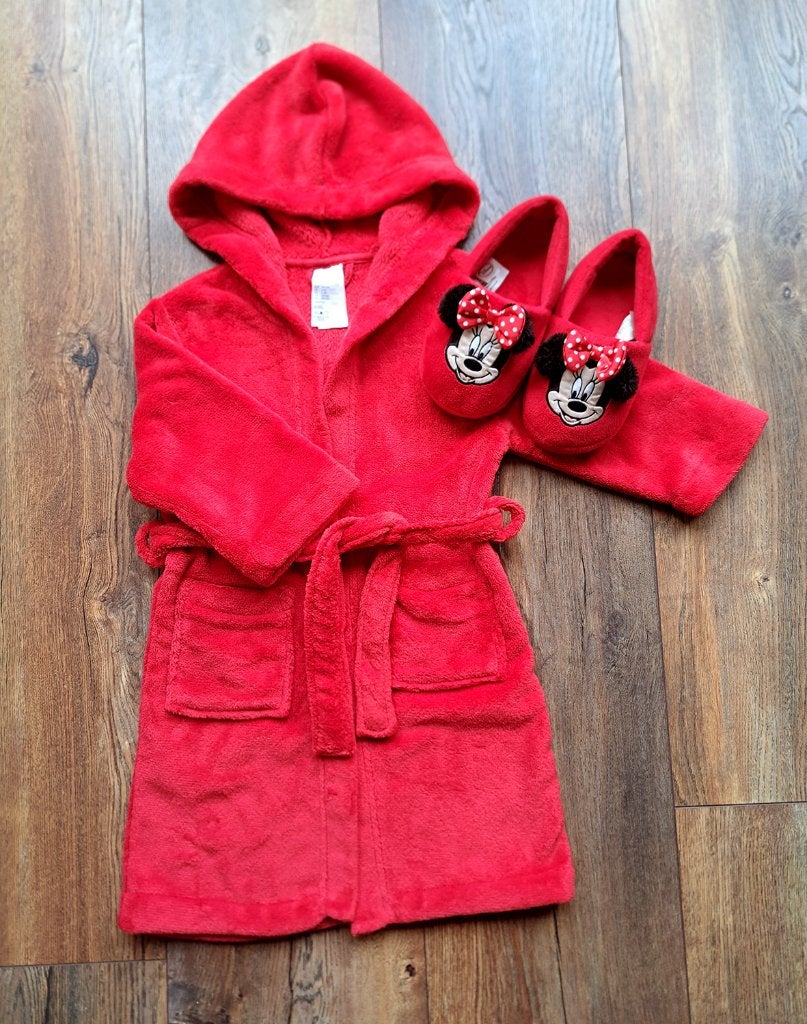Setje Disney Minnie Mouse pantoffels en ochtendjasje, Ophalen of Verzenden, Zo goed als nieuw, Meisje, Overige typen