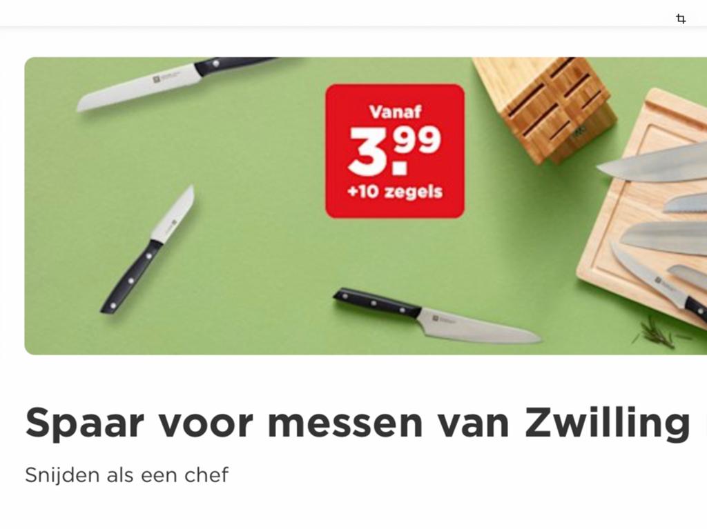 Plus Zwilling messenzegels - digitaal=€ 0,50 pkrt, Ophalen of Verzenden, Winkel, Super of Benzinepomp, Volle spaarkaart