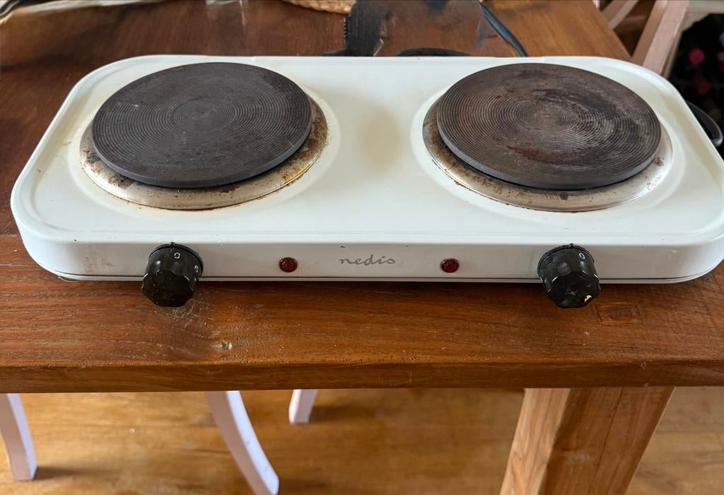 Nedis Dubbele Elektrische Kookplaat 2000W, Witgoed en Apparatuur, Kookplaten, Gebruikt, 3 kookzones of minder, Ophalen of Verzenden