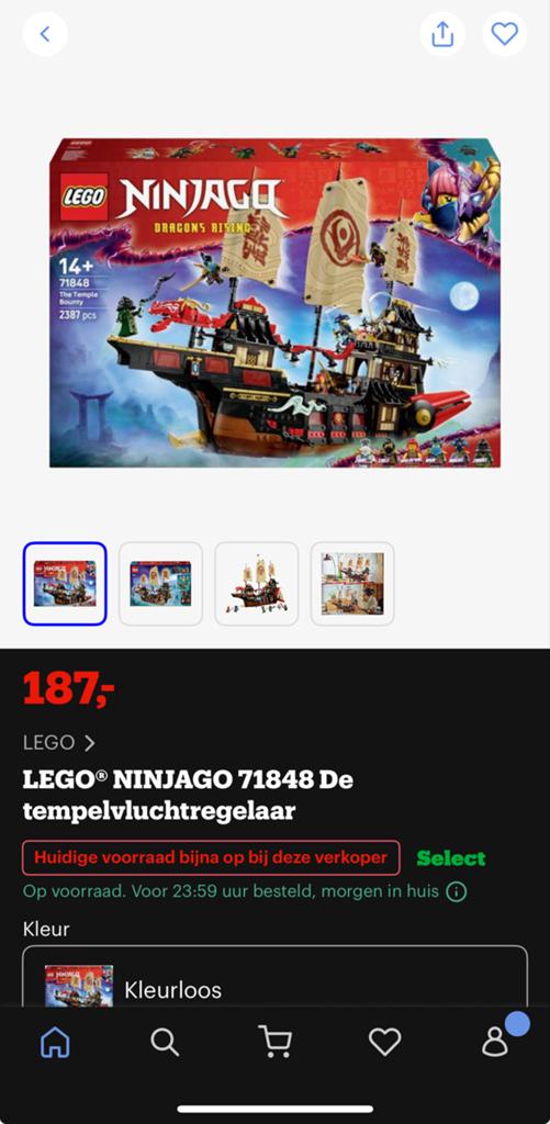 LEGO Ninjago 71848 De Tempelvliegtregekaar -, Lego, Ophalen of Verzenden, Zo goed als nieuw, Compleet