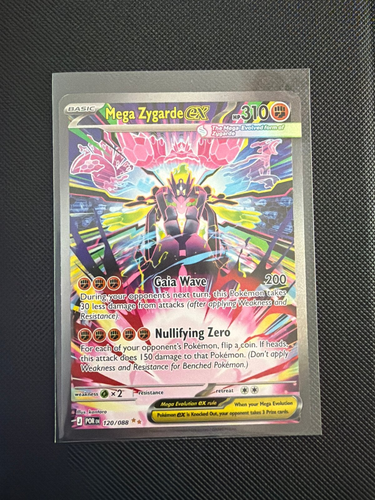 Mega Zygarde-EX 120/088 Pokémon kaart, Ophalen of Verzenden, Zo goed als nieuw, Losse kaart