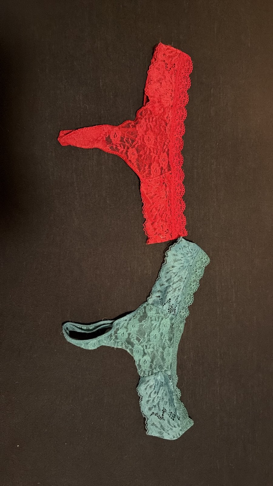 Kanten Strings - Rood & Groen, Verzenden, Rood, String