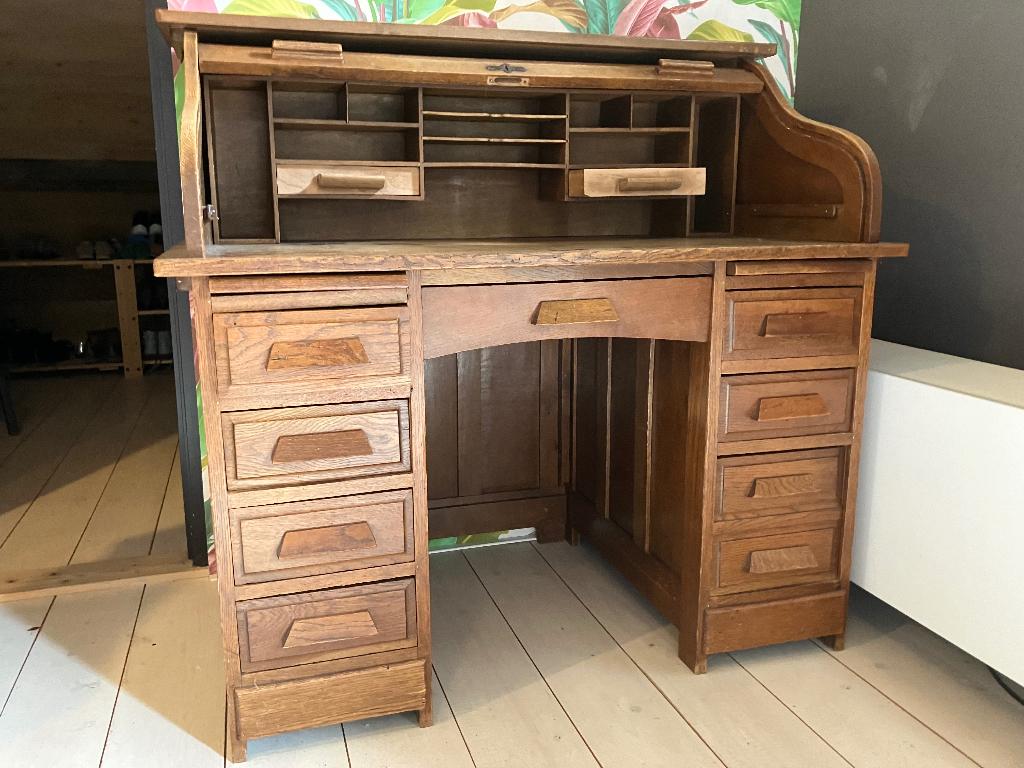 Antiek eiken bureau, Antiek en Kunst, Antiek | Meubels | Kasten, Ophalen