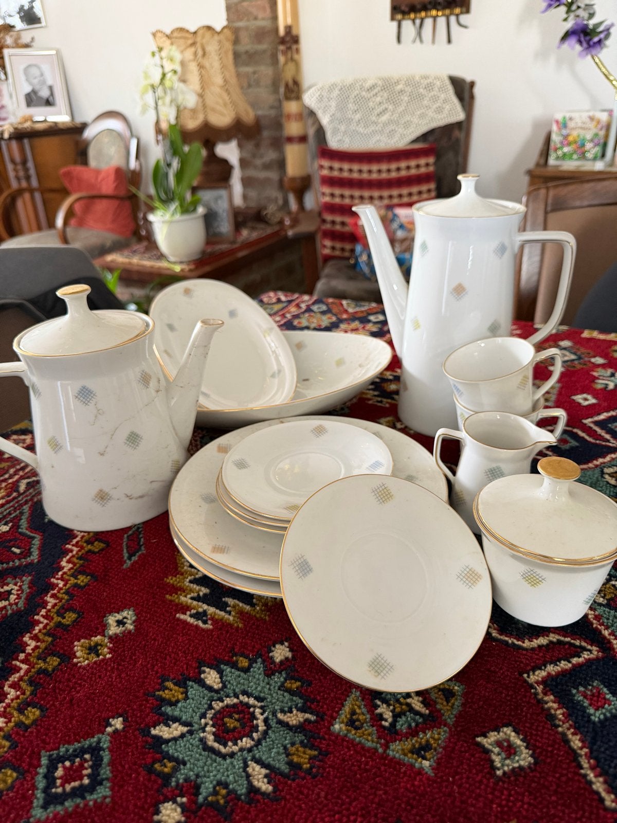 Vintage Erbendorf Porseleinen Koffie- en Theeservies (ca. 19, Antiek en Kunst, Ophalen