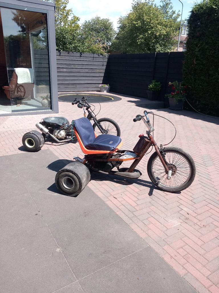 Unieke Drift Trike met Motor - Handgemaakt, Ophalen of Verzenden, Gebruikt, Velgrem, Custom Build