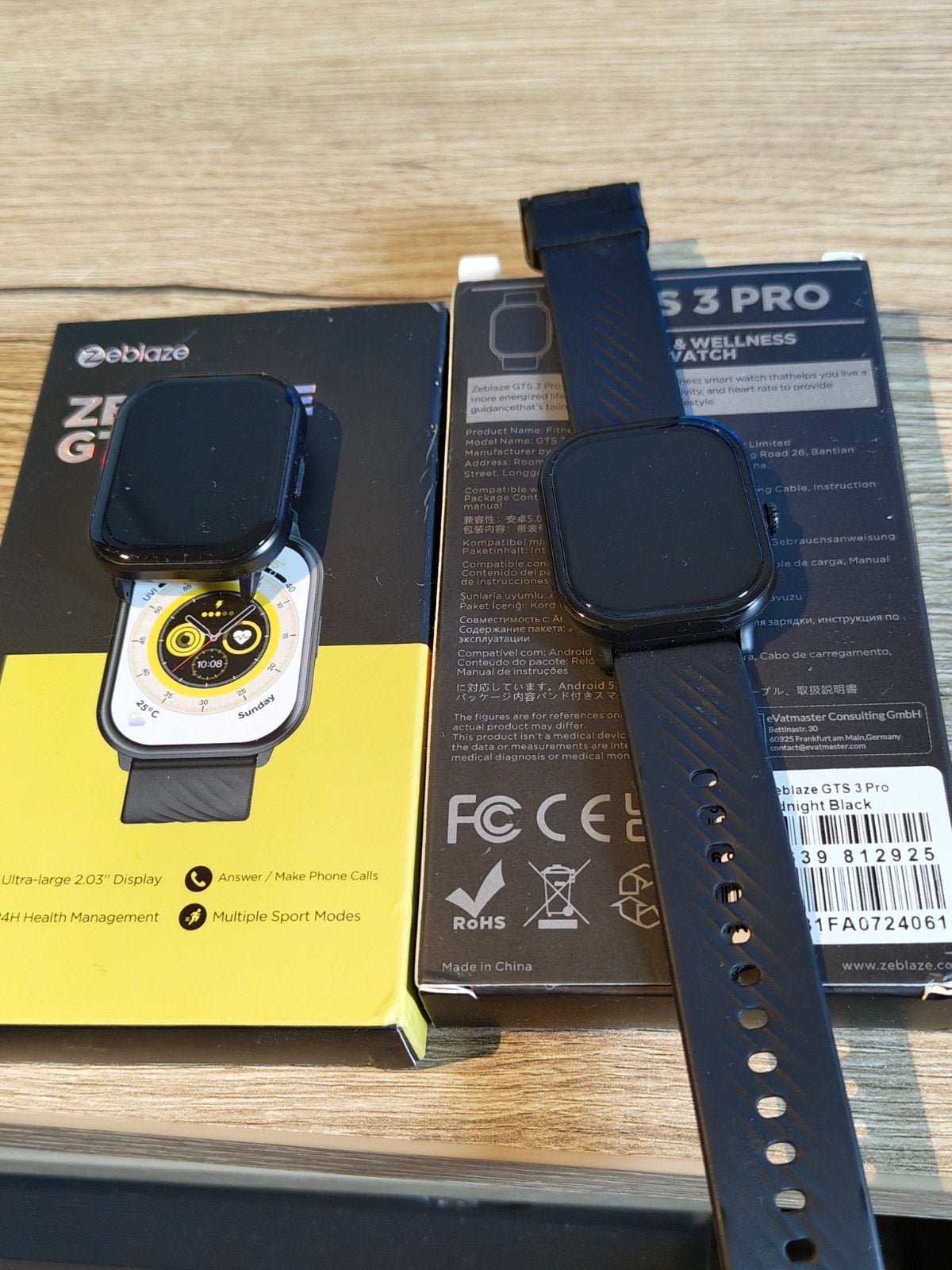 2x Zeblaze GTS 3Pro en GTS3 smartwatch in 1 koop, Zeblaze, Zwart, Nieuw, Ophalen of Verzenden