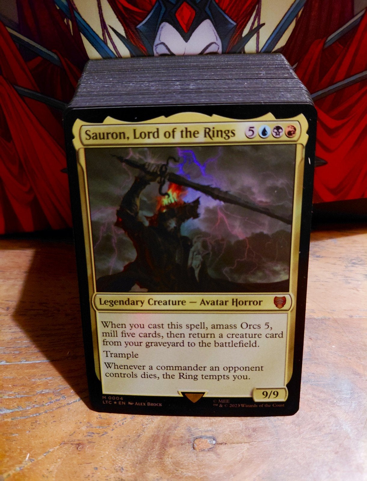 mtg commander deck sauron lord of the rings lotr, Ophalen of Verzenden, Zo goed als nieuw, Speeldeck
