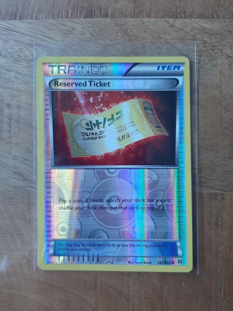 Reserved Ticket #147, Reverse Holo, Pokemon BREAKthrough, Ophalen of Verzenden, Zo goed als nieuw, Losse kaart