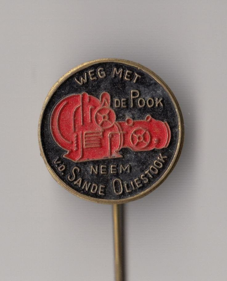 Oliestook vd Sande speldje, Gebruikt, Niet vindbaar, Niet vindbaar, Speldje of Pin