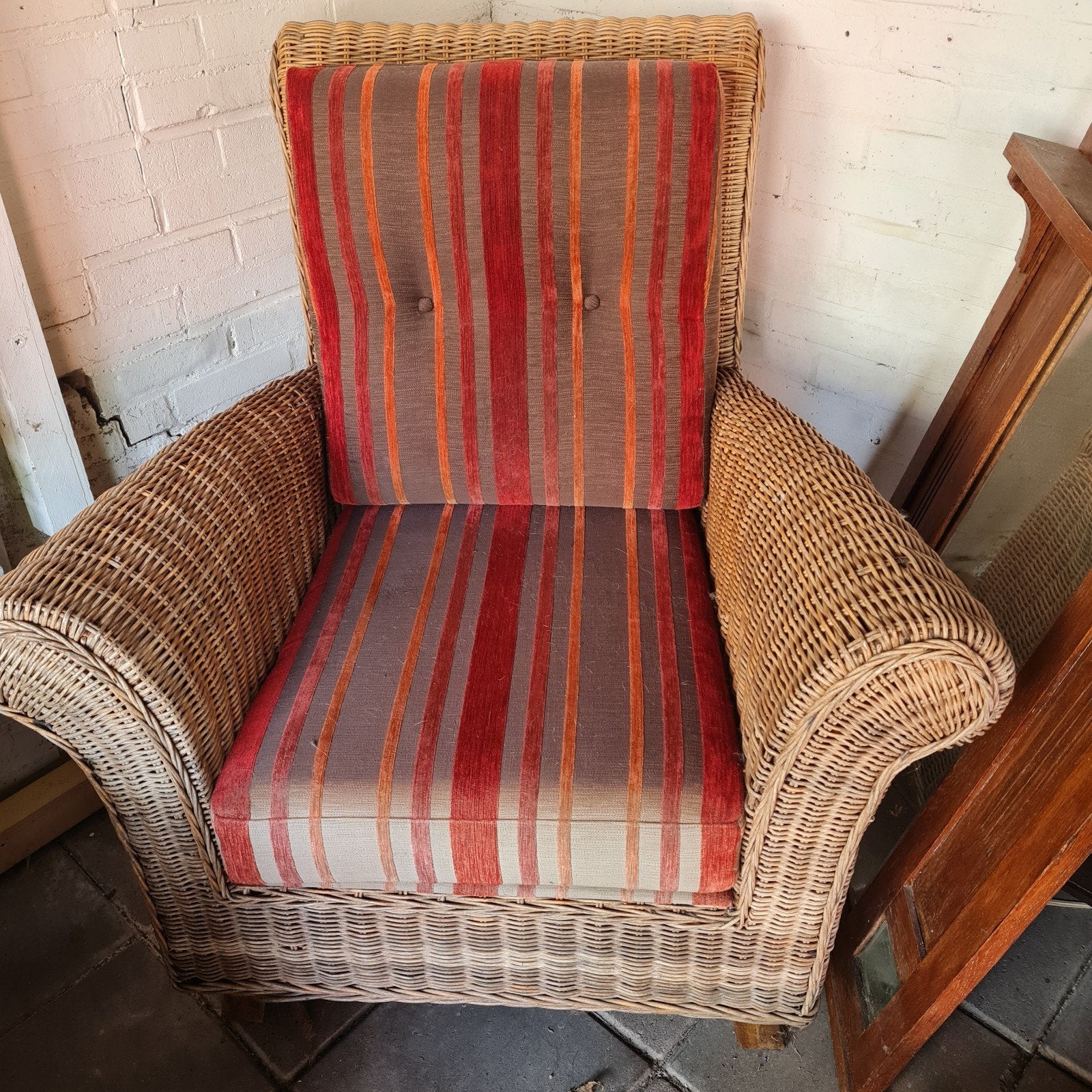 Rieten fauteuil GRATIS, Ophalen, 75 tot 100 cm, 50 tot 75 cm