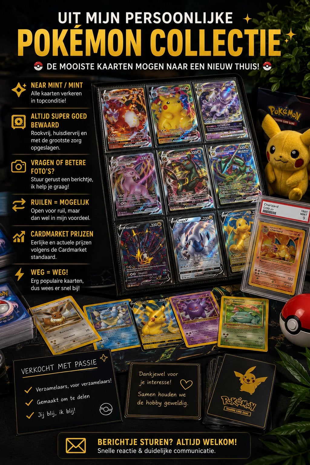 Pokemon Kaarten Collectie - Near Mint🔥, Ophalen of Verzenden, Zo goed als nieuw