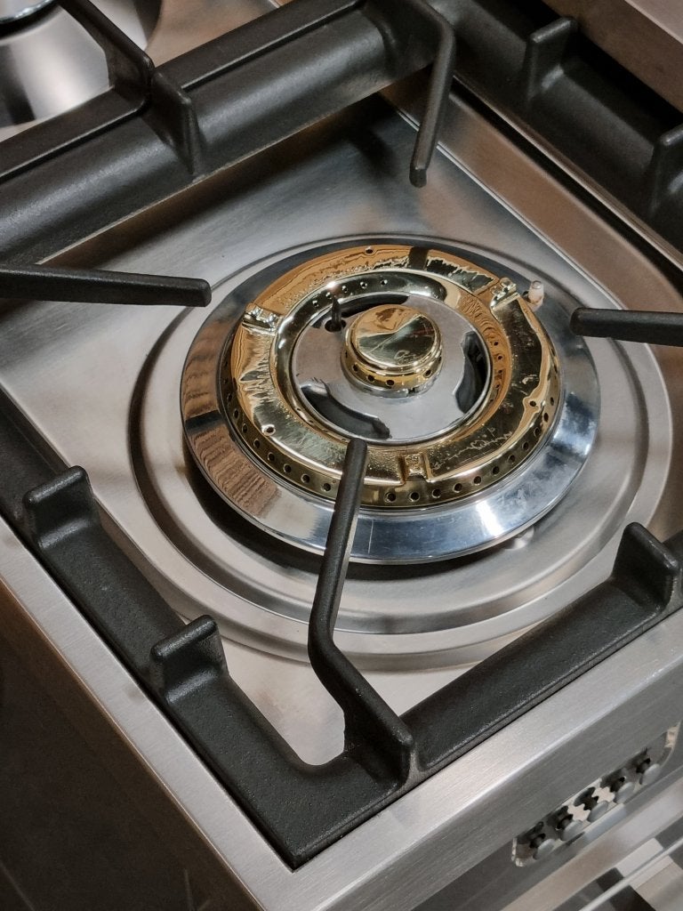 Luxe Boretti Fornuis 90cm rvs + rvs 5 pits frytop 1 oven, Niet ingevuld, 60 cm of meer, Niet ingevuld, Ophalen of Verzenden