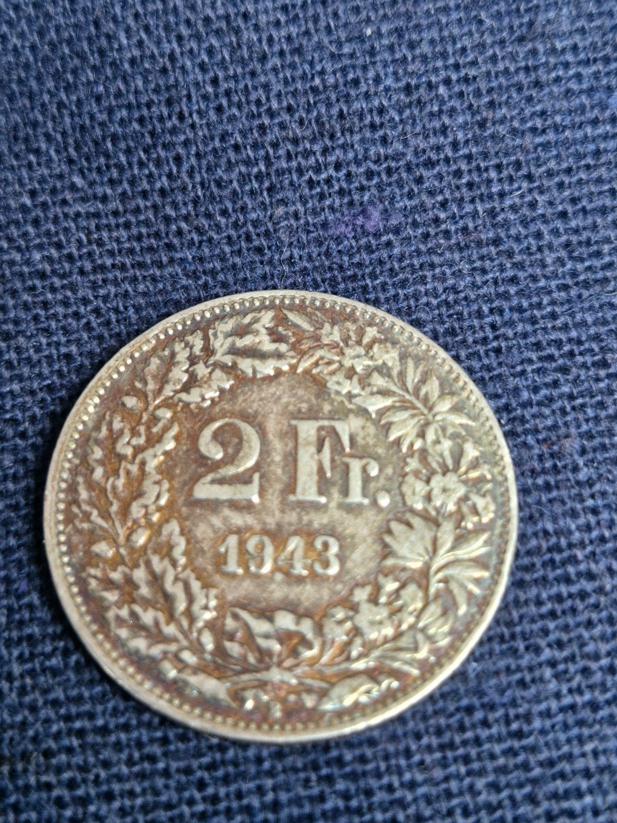 Zilveren Zwitserse 2 Franken munt 1943, Ophalen of Verzenden, Losse munt, Zilver