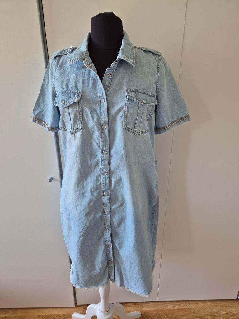 Red Button denim jurk/spijkerjurk - maat L - 100% katoen, Blauw, Maat 42/44 (L), Ophalen of Verzenden, Zo goed als nieuw
