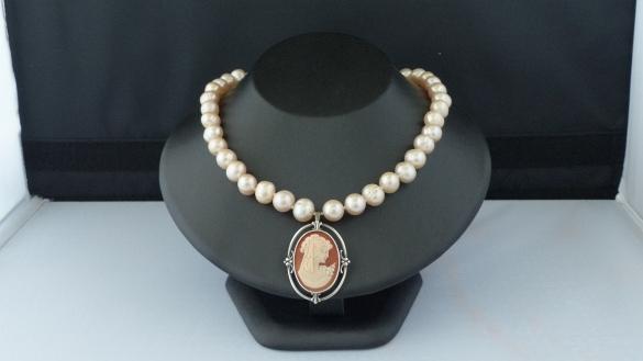 ZOETWATERPAREL ketting/oorhanger-set, Verzenden, Zilver, Overige typen, Met edelsteen