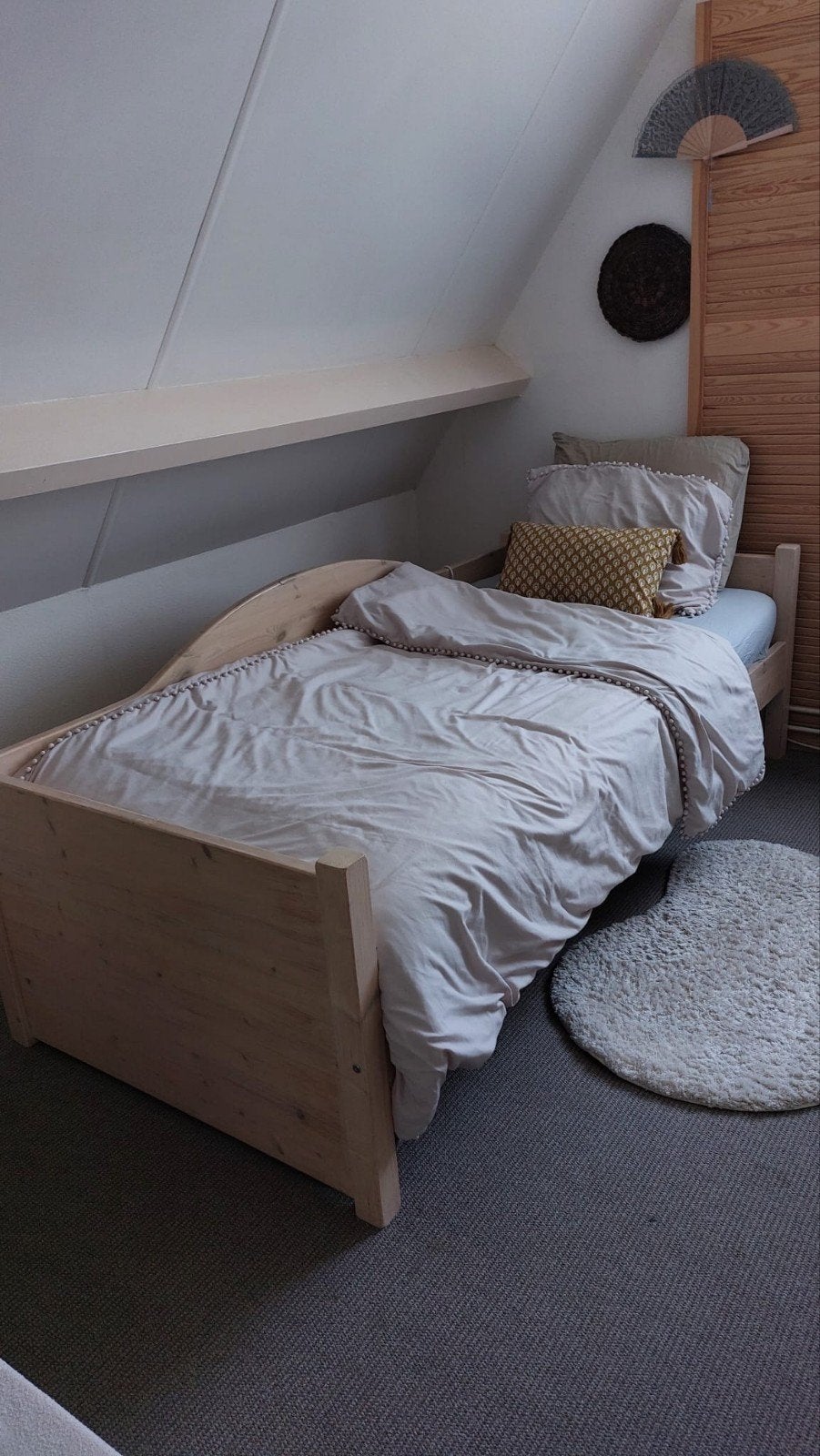 Eenpersoonsbed 90x210 white wash, Huis en Inrichting, Ophalen, Gebruikt, 90 cm, 210 cm