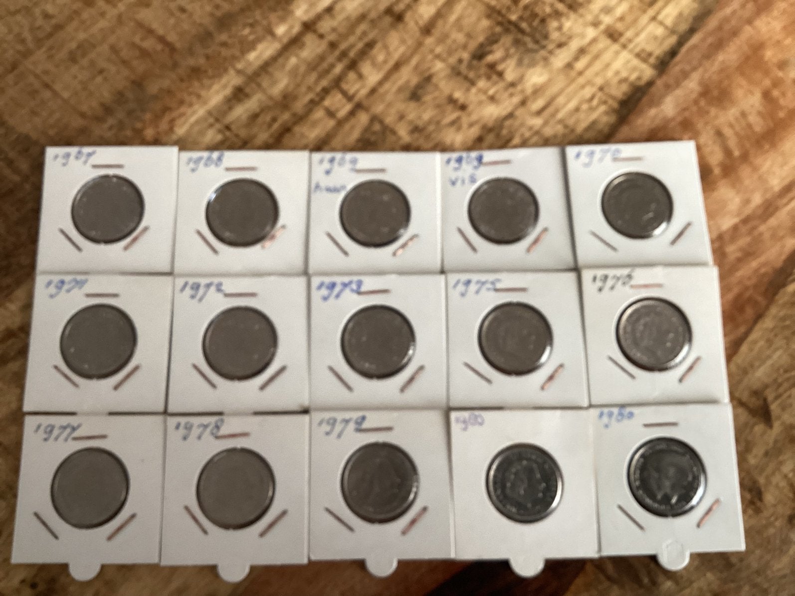 FL 1,-  SERIE  15 STUKS  NEDERLANDSE  GULDENS  JULIANA, Ophalen, Koningin Juliana, 1 gulden