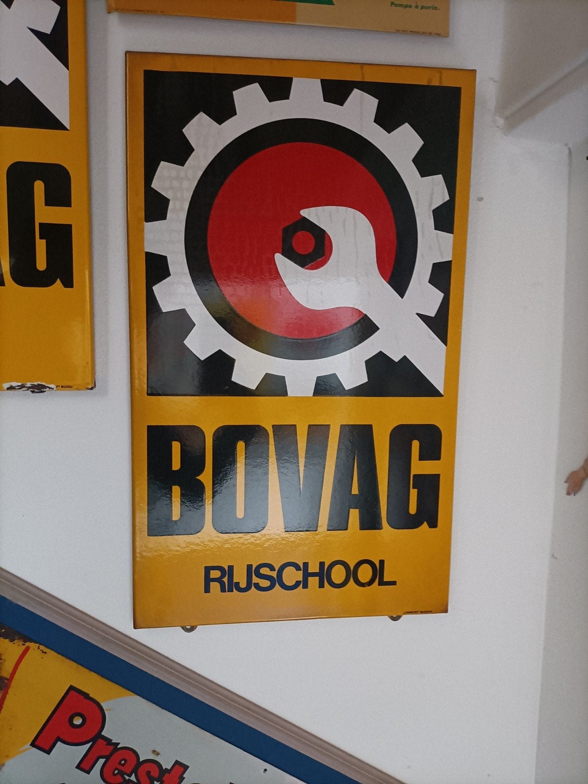 Emaille Bord Bovag Rijschool - Langcat Almere, Ophalen of Verzenden