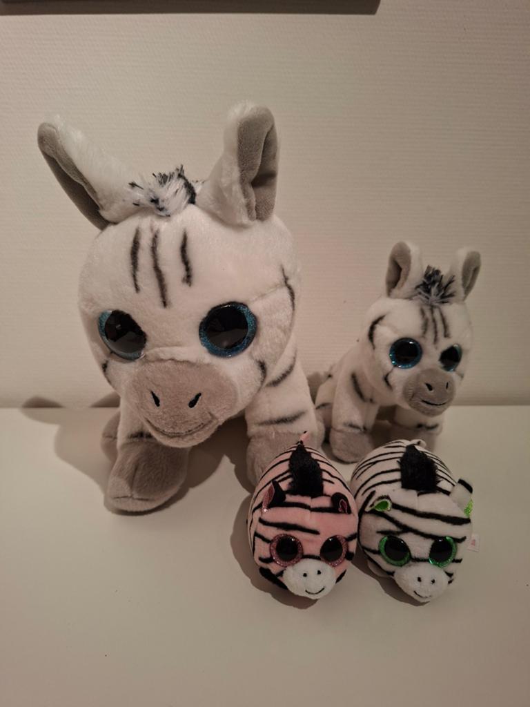 TY Beanie zebra/zebra familie/ zebra set, Ophalen of Verzenden, Zo goed als nieuw, Overige typen, Ty
