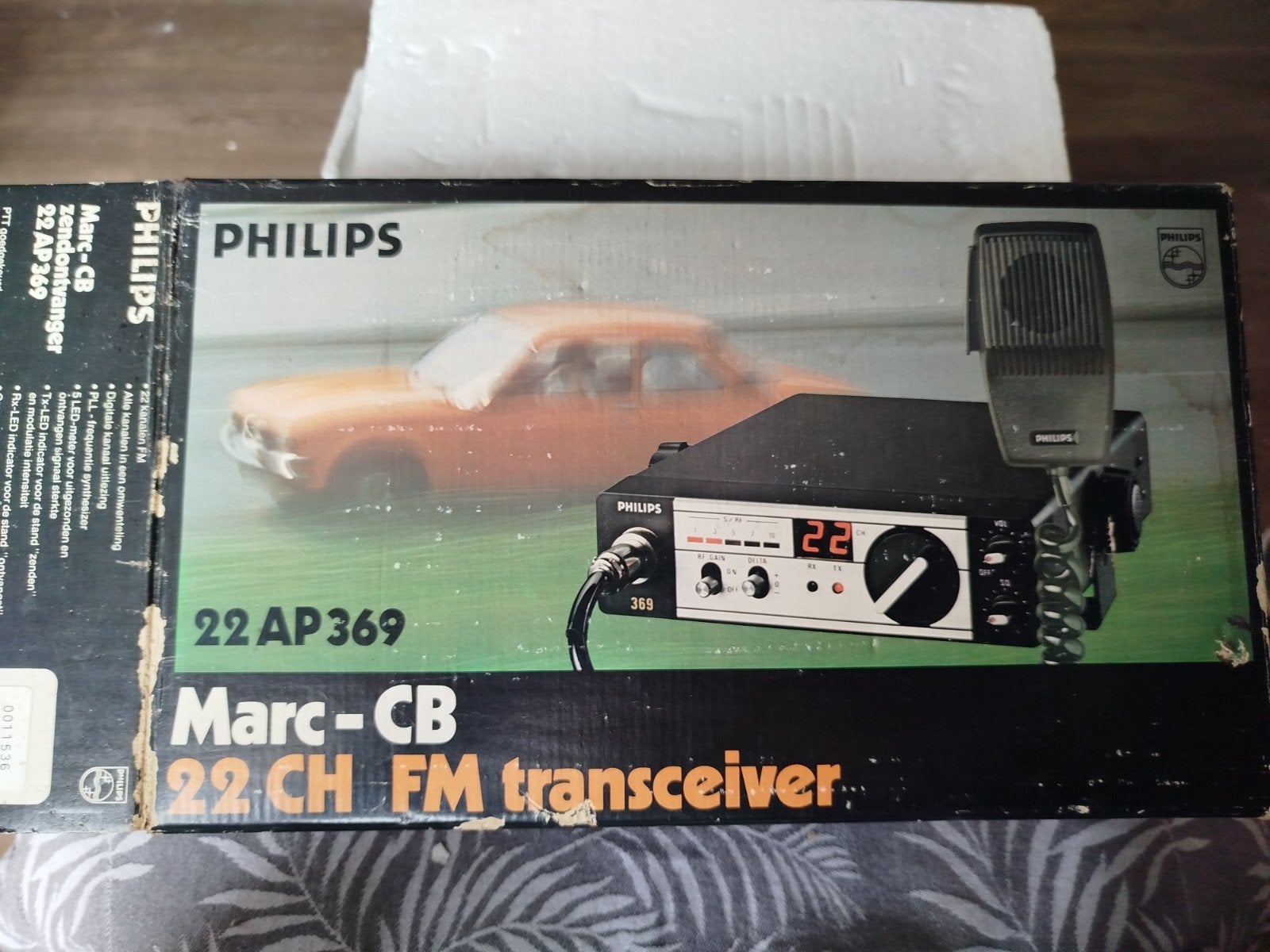 Vintage Philips 22AP369 Marc-CB bakkie / zendontvanger in or, Telecommunicatie, Ophalen of Verzenden, Gebruikt, Zender en Ontvanger